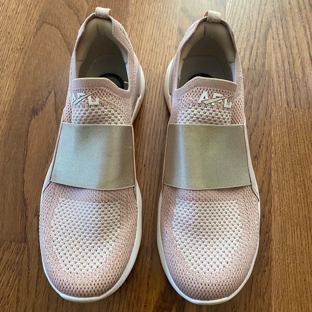 APL TechLoom Bliss Slip-On Sneakers - Blush Pink & Cream Strap